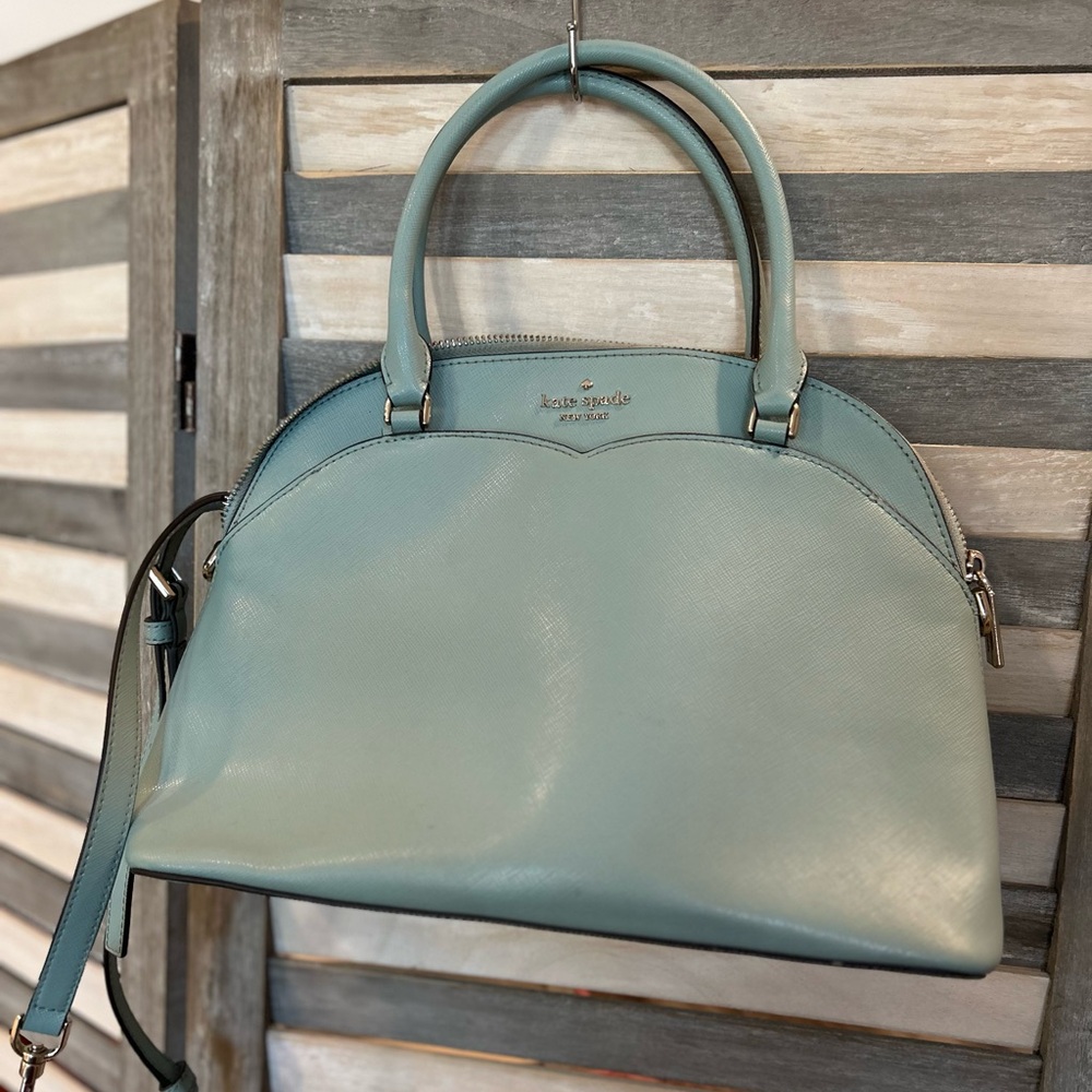 Kate Spade New York Payton medium dome satchel in the color blue glow